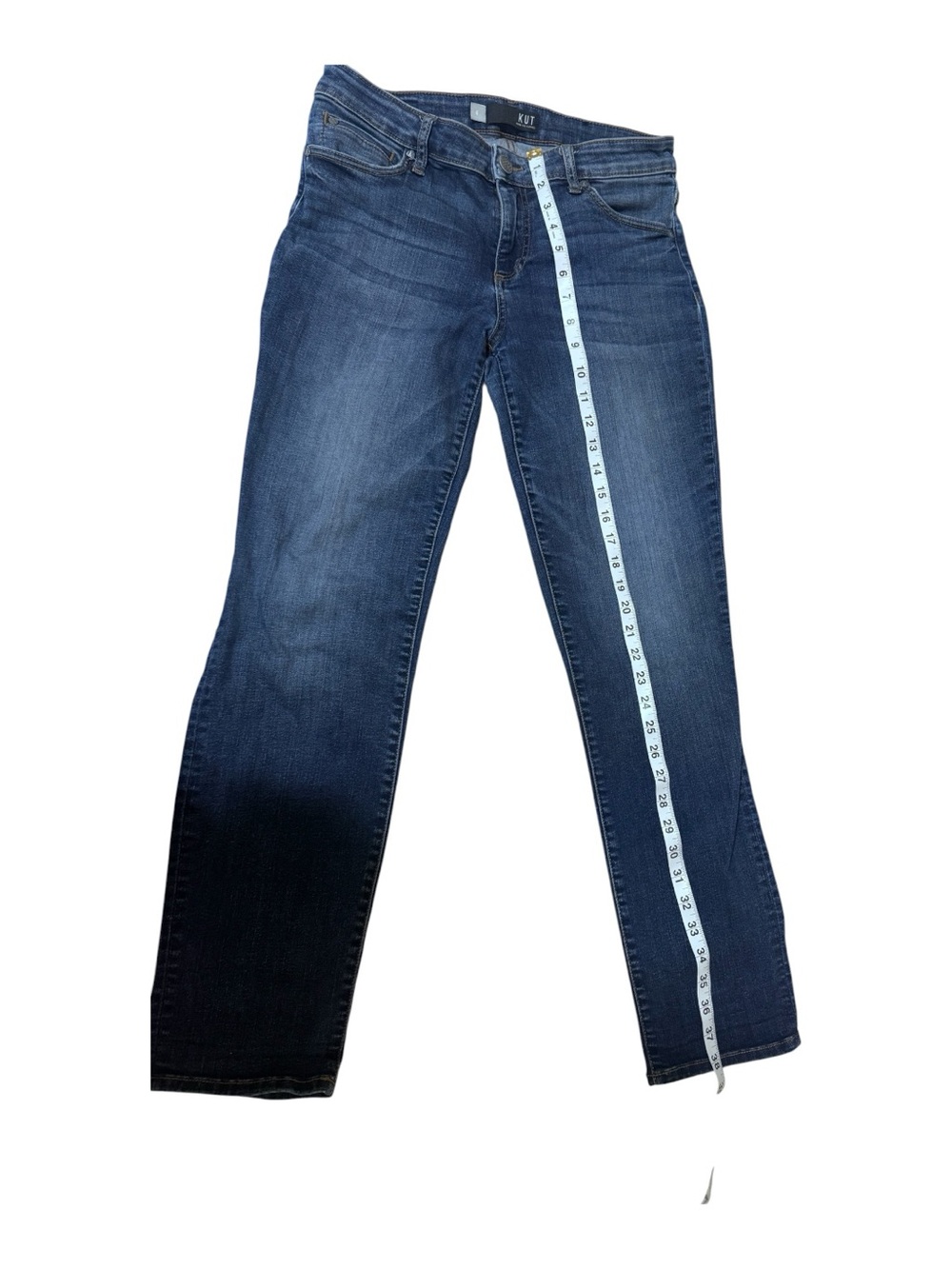 Kut from the Kloth Straight-Leg Jeans in Dark Blue Denim - Picture 4 of 8